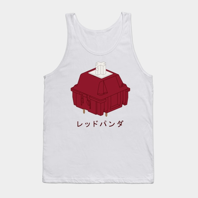 Red Panda Mechanical Keyboard Cherry MX Switch with Japanese Writing Tank Top by Charredsky